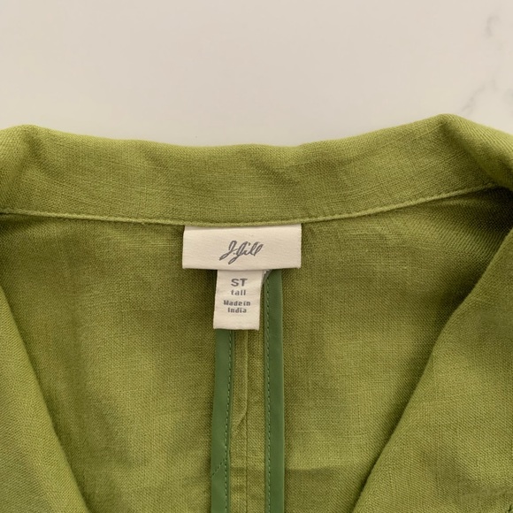 J Jill Small Tall 100% Linen Chartreuse Blazer New - Picture 9 of 12